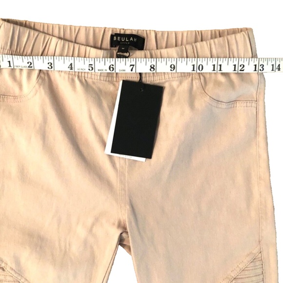NWT BEULAH Moto Jeggings, Dusty Pink w/ Ankle zipper - OP7019 - Picture 15 of 15